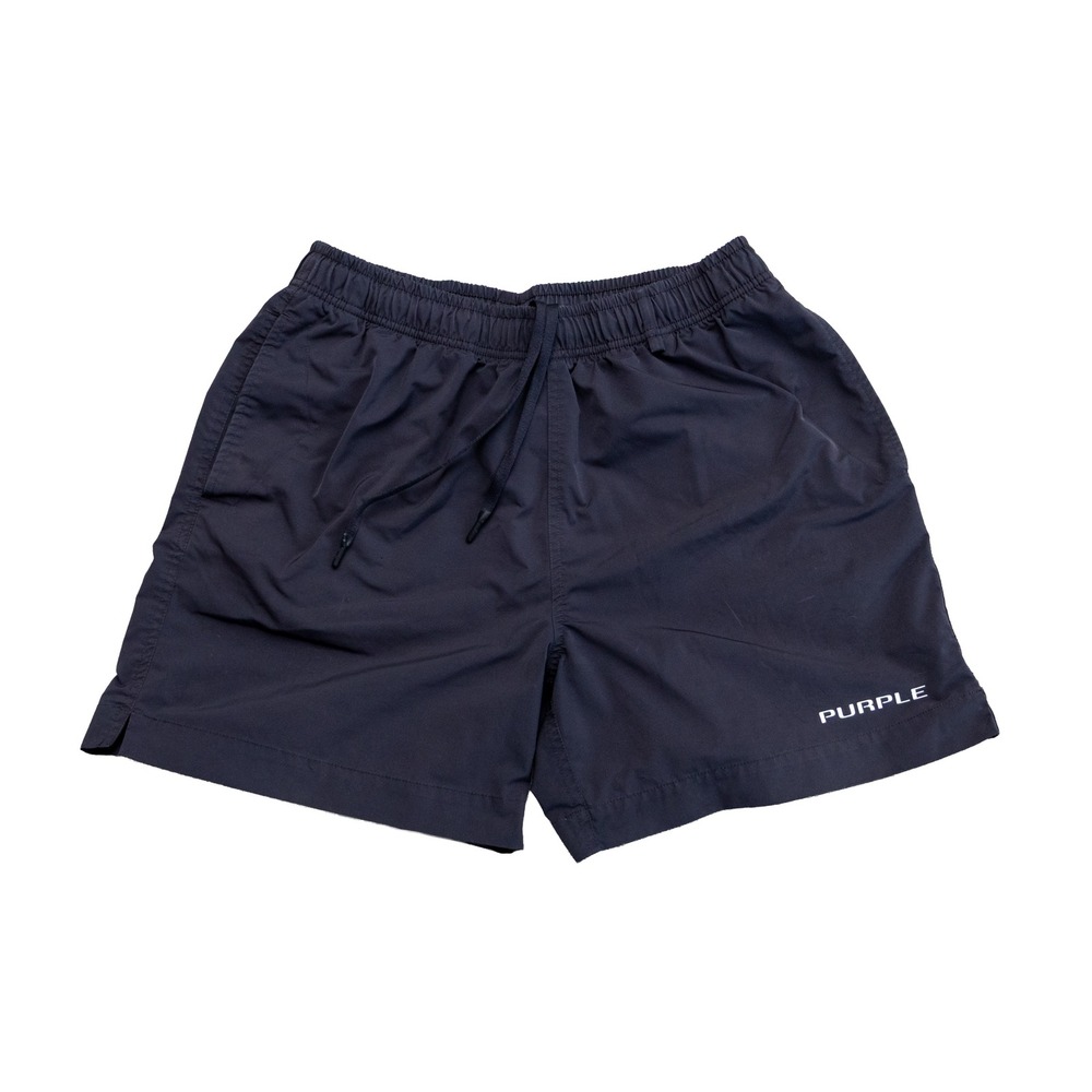 Purple Brand Mens Navy Blue Logo Swim Shorts Trunks Medium Drawstring Pocket